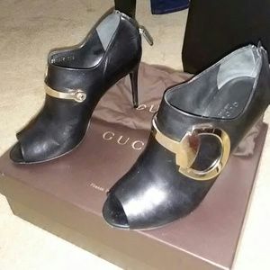 Women's Black Gucci Leather Bootie
